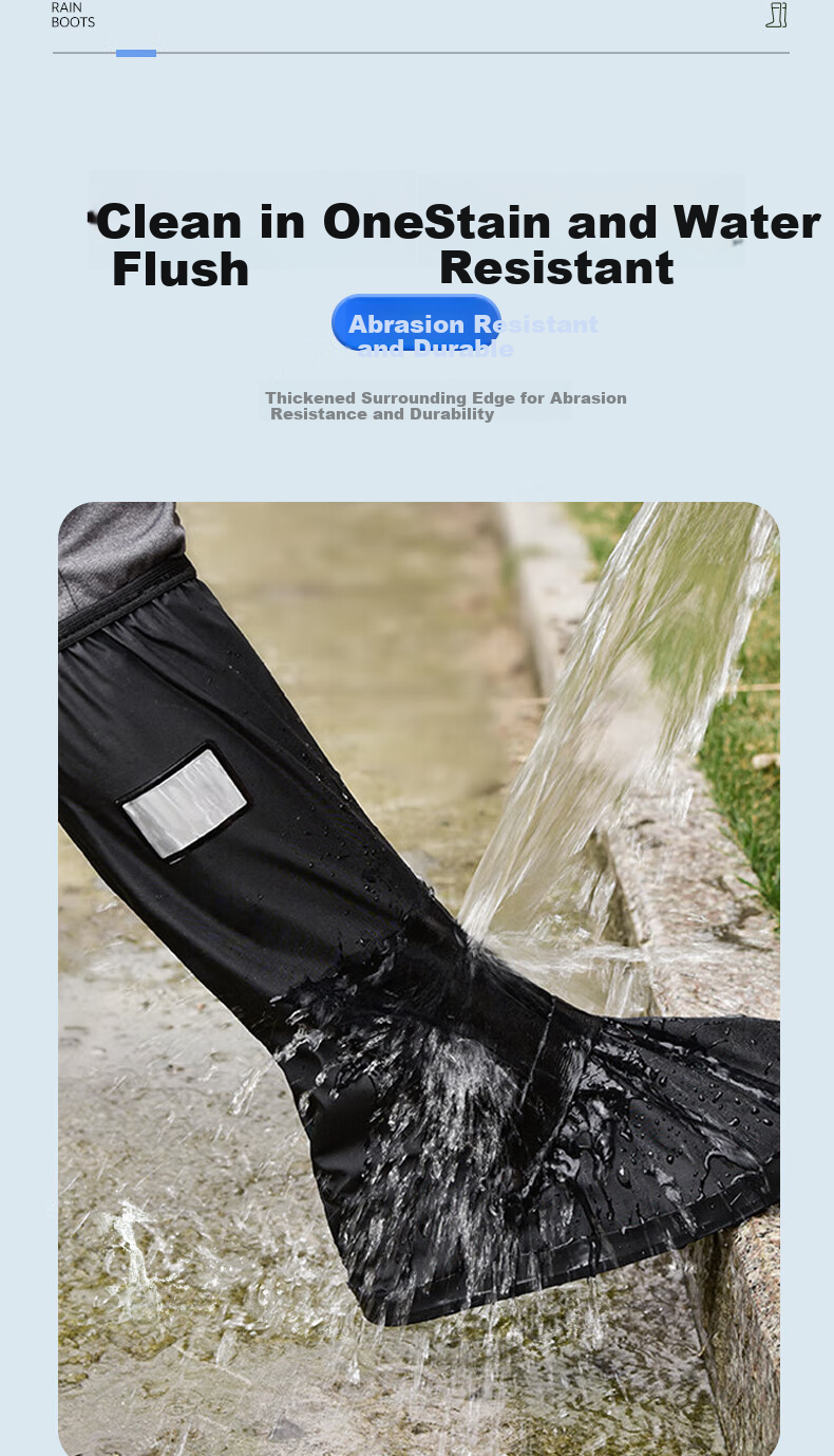 Leyoubaiyi Rain Boot Covers, High-Top M Size Long Rain Boots, Thickened Wear-Resistant Non-Slip Water Shoes, Outdoor Sandproof Foot Covers for Men And Wome 11