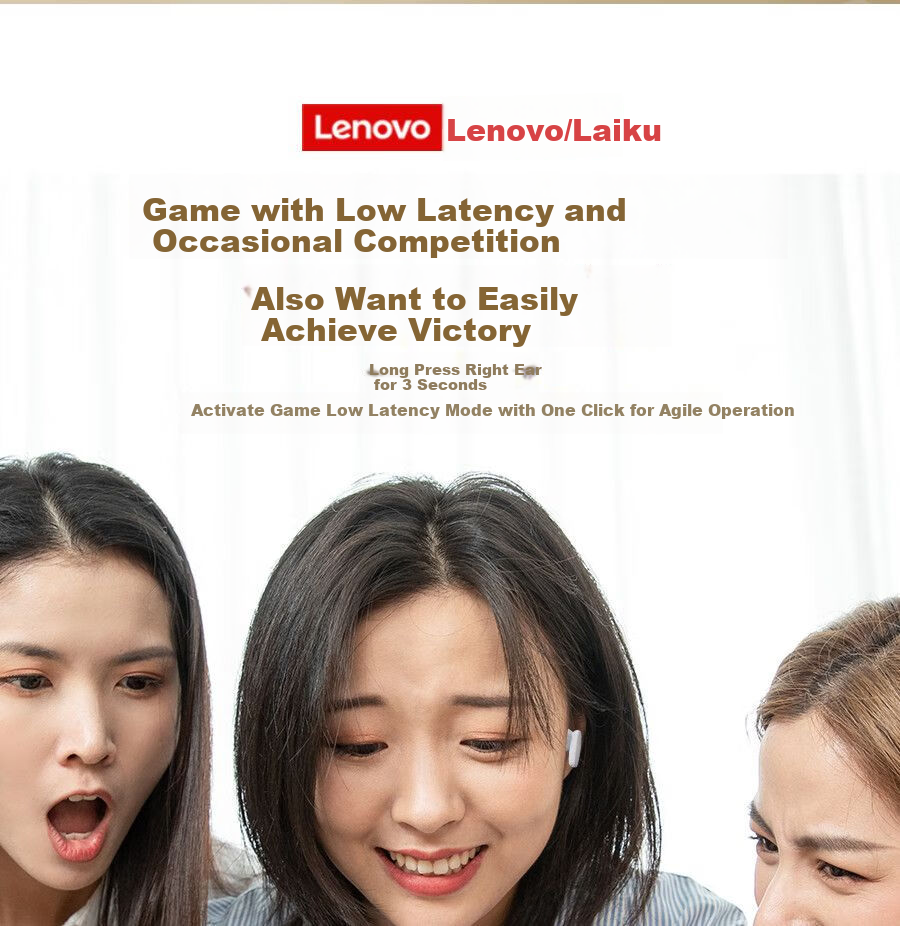 Lenovo Lai Ku EW322 True Wireless Bluetooth Earbuds, In-Ear Touch Control Music Gaming Sports Running Noise-Cancelling Earphones, Compatible with Apple Huawei Xiaomi Phones, Black 13
