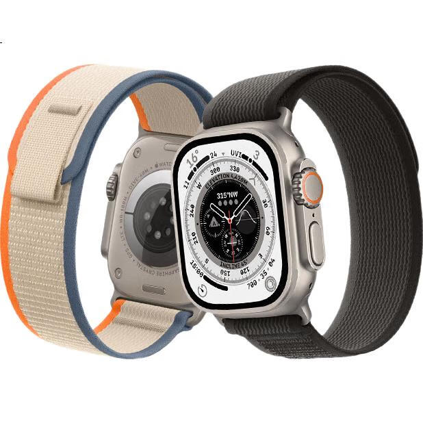 Ремешок BHO Wild Trail Loop для Apple Watch Series 9/10/Ultra 3/SE 3, нейлоновый, оранжевый с бежевым, 38/40/41/42 мм
