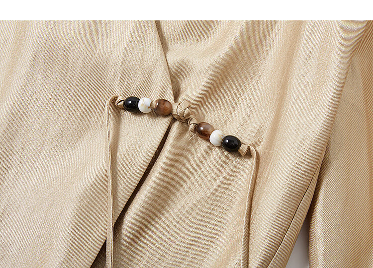 Demana Zen Set Autumn National Style New Chinese Beaded Frog Button Top Elastic Waist Skirt Women's Two-Piece Set 2