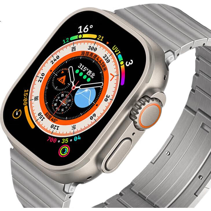 Ремешок Weiqiantu для Apple Watch Ultra2/S10/S9/8/7/SE/6, из чистого титана, с быстросъемными застежками-бусинами, серебристый, 49/45/44 мм