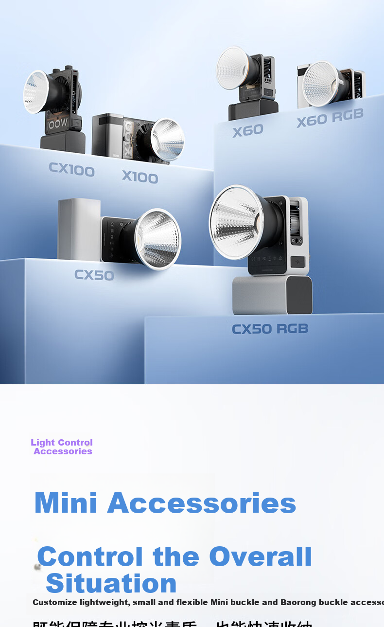 Zhiyun Fill Light, 50W Professional Photography Light, Full Color RGB Lighting, Handheld Outdoor Portable Soft Light, Live Streaming Video Film Photography Light, Xuequ CX50RGB 13