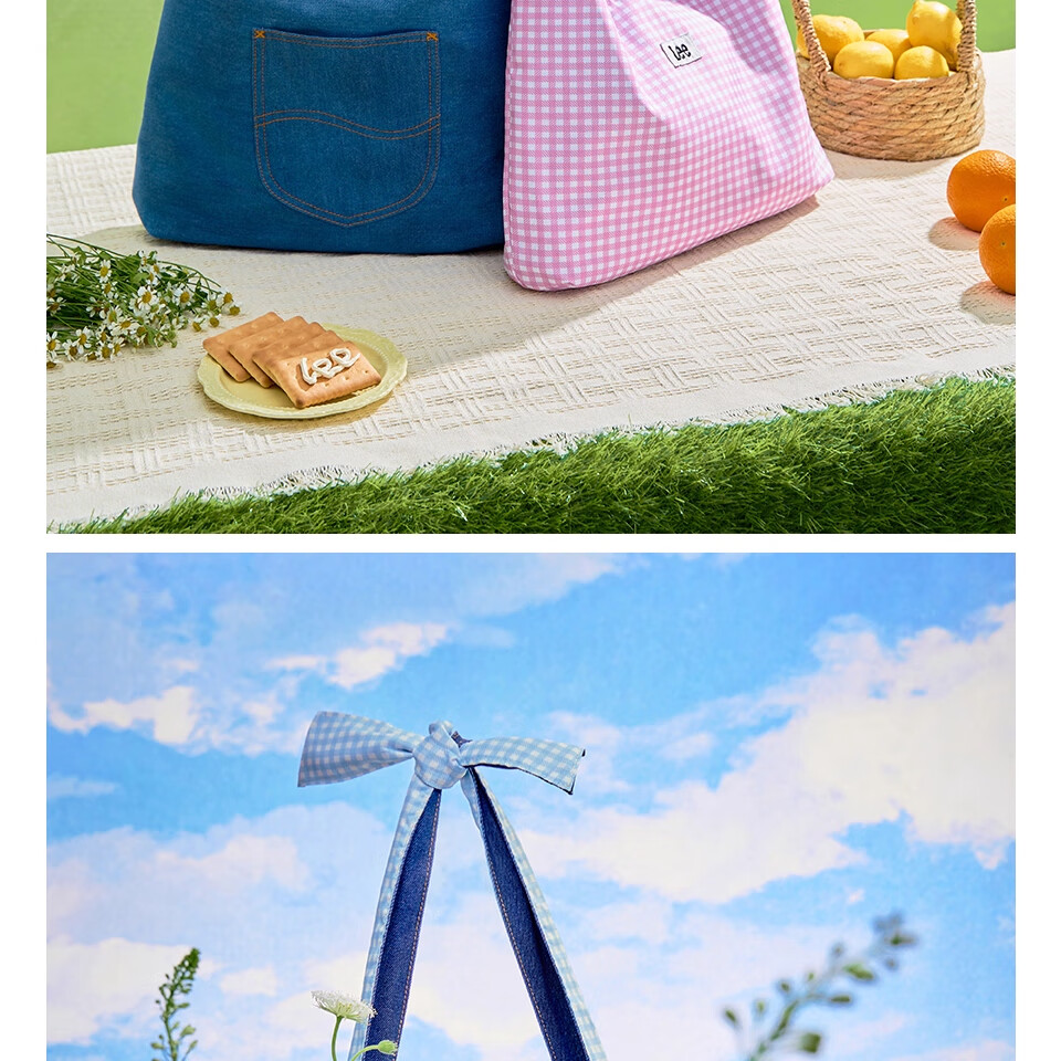 Lee Plaid Canvas Bag, Women's Handbag, Shoulder Bag, Versatile Tote, Casual Reversible Bag, Gift, Birthday Present 6