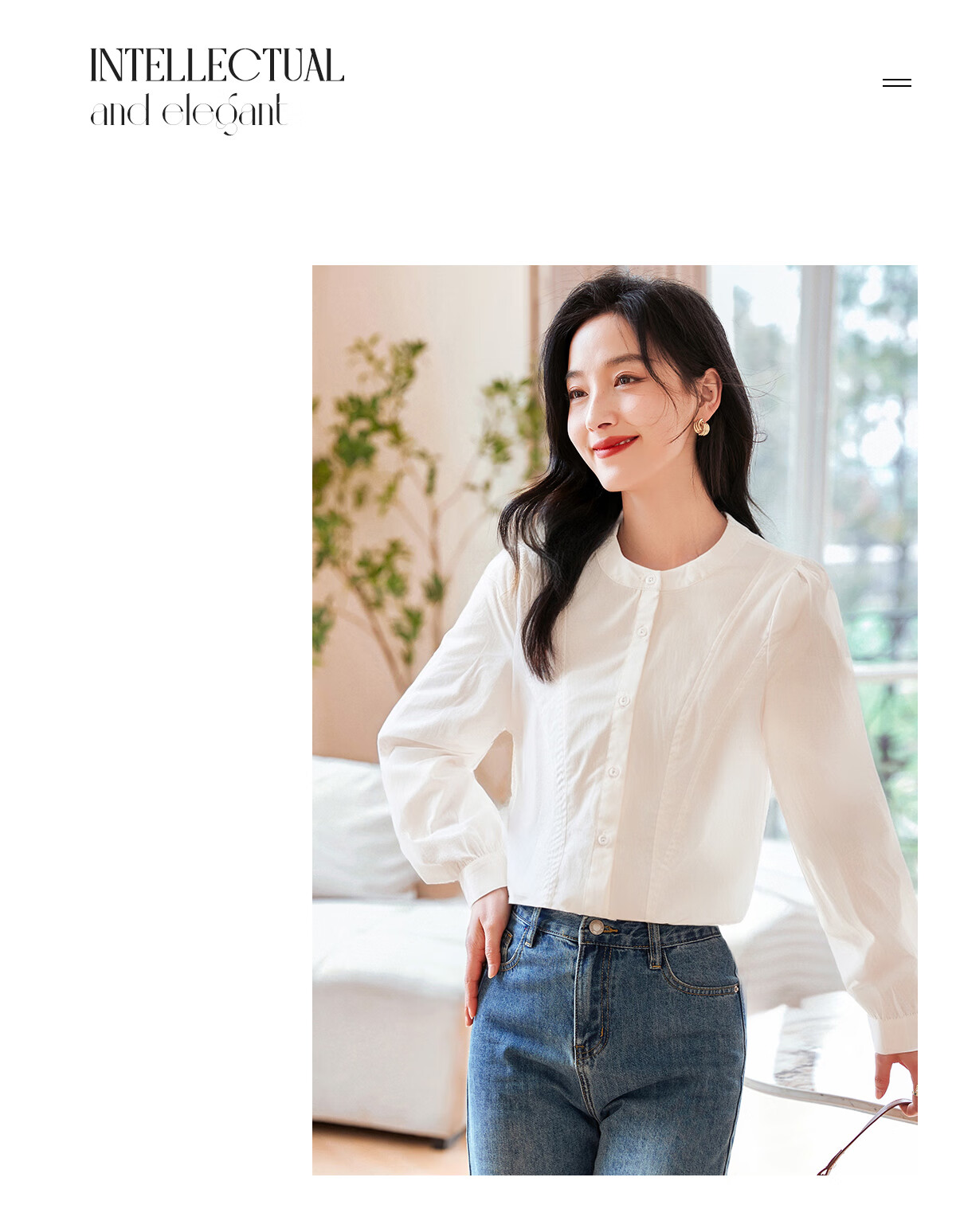Chushen Women's Spring and Autumn Long Sleeve Shirt Fashion Small Stand Collar Cotton White Shirt S53S015 3