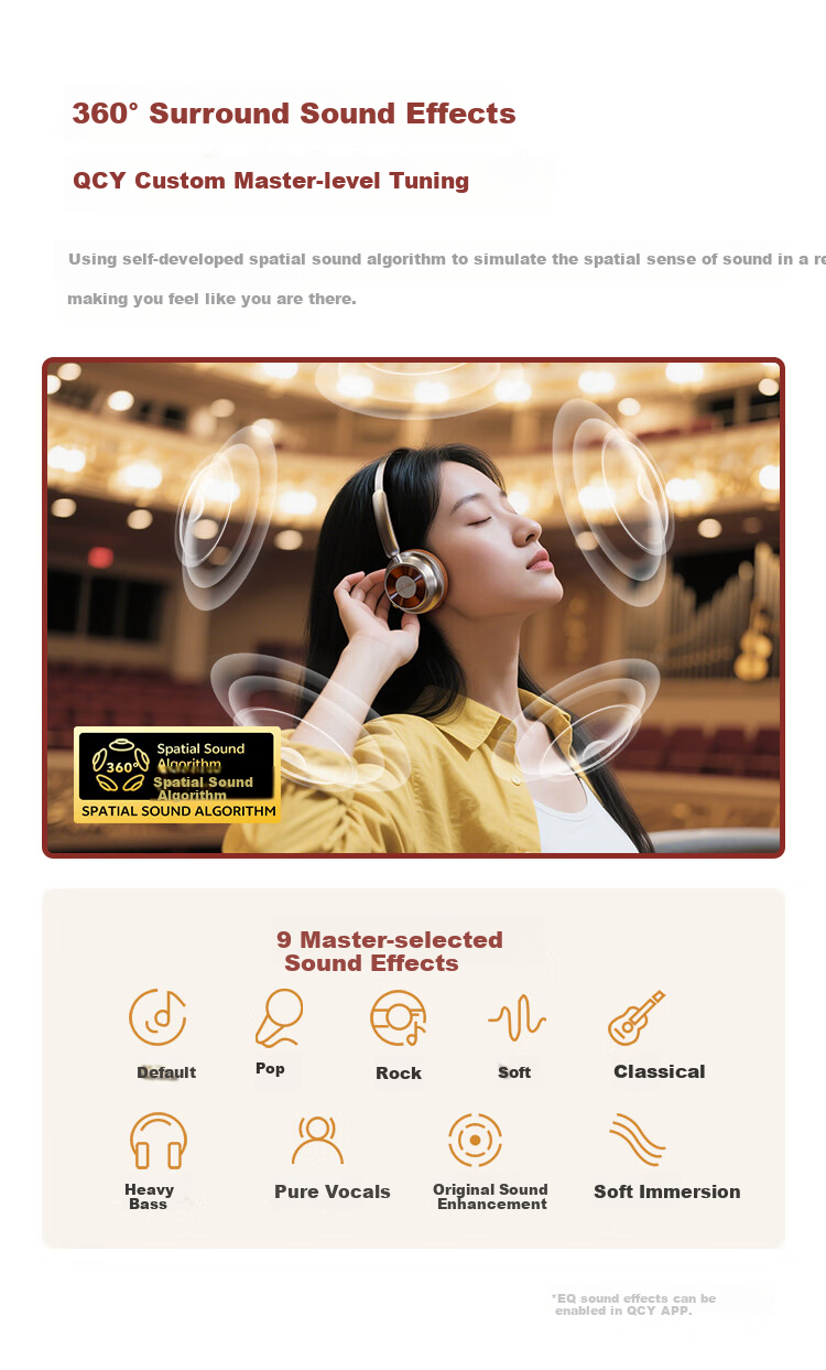 QCY Era 5 Retro Fashion Headphones, HiFi Sound Quality, Long Battery Life, High Aesthetic Value, Lightweight Metal, Millennium Internet Celebrity Atmosphere, Birthday Gift, Tape Black 13