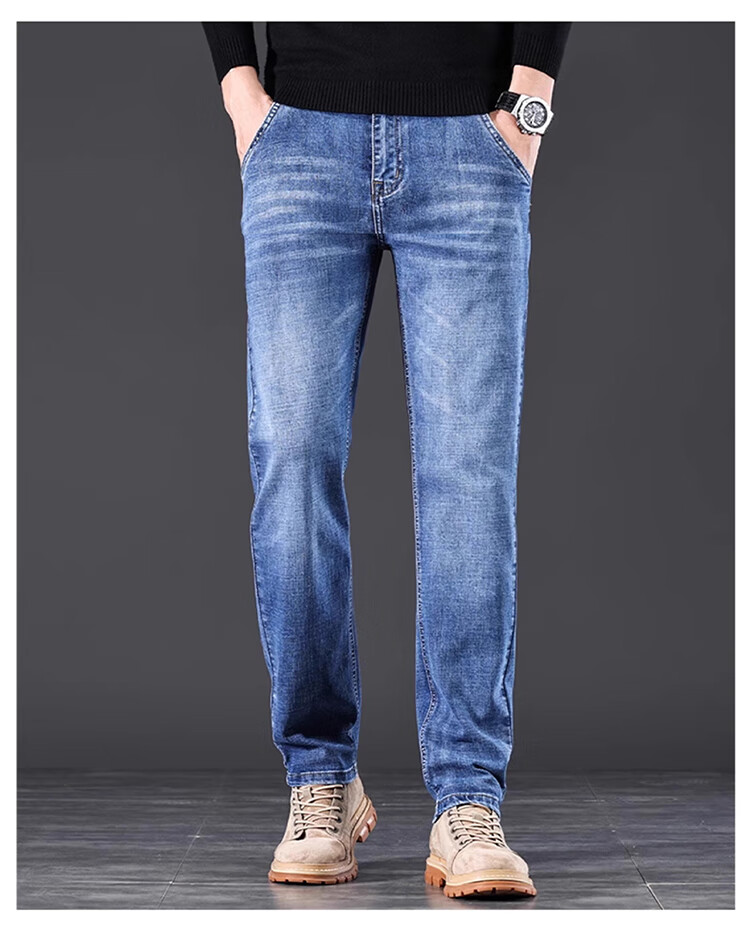 JEEP Men's Jeans Spring Summer Straight Casual Pants Trendy Versatile Blue Gray 28 8