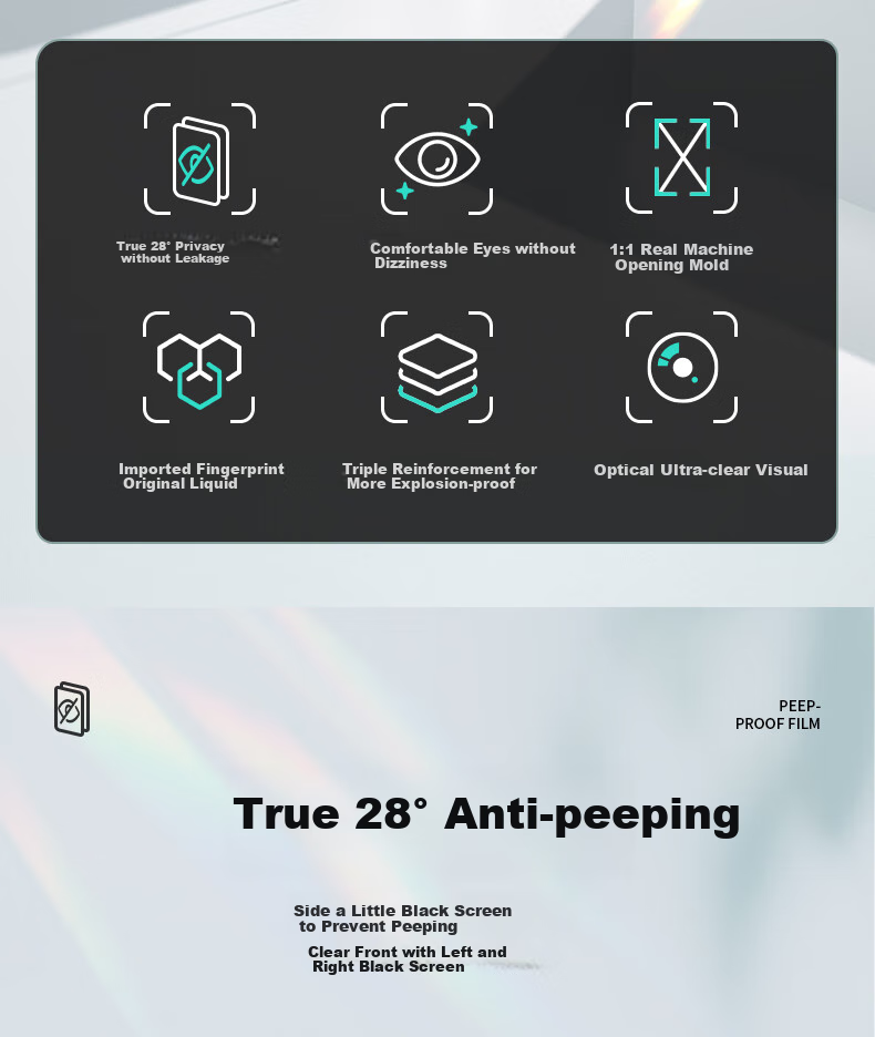 BLUEO Screen Protector for Samsung S25 Ultra, S25 Ultra Tempered Glass Film, 28° Privacy Protection, Shatterproof, Anti-Fingerprint Phone Film 4