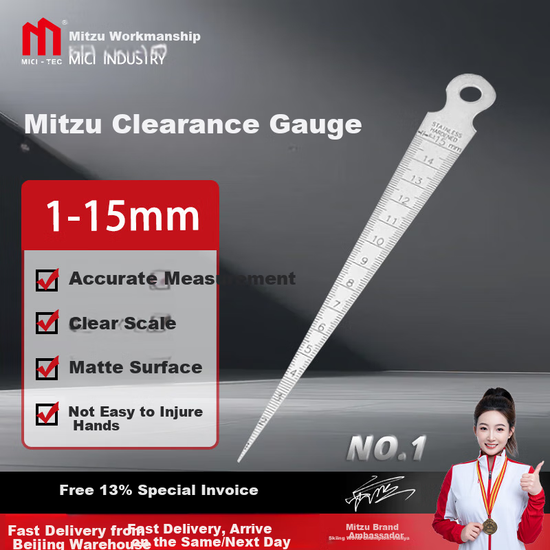 Mici Feeler Gauge, Stainless Steel Wedge Feeler Gauge, Conical Gauge, Hole Diameter Gauge, Plug Gauge, 1-15mm