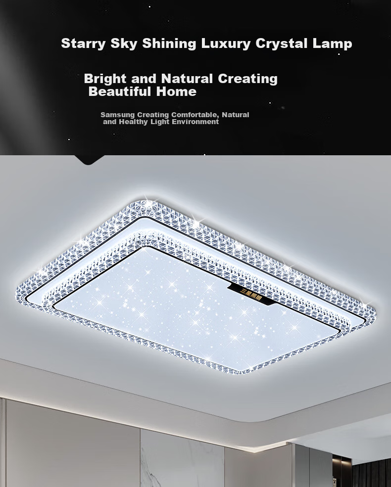 Sanxingzhaoming Anti-Blue Light American Pure Eye Protection Ceiling Light for Bedroom, Simple Luxury Crystal Smart Light for Master Bedroom And Secondary Bedroom 7