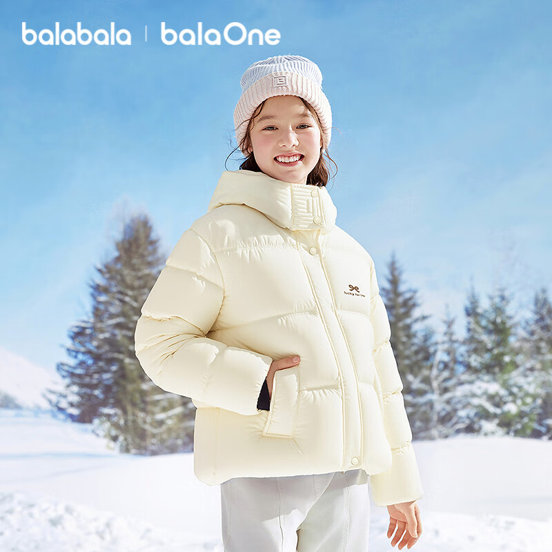 BALABALA balaOne Kids Down Jacket Girls Outdoor Windproof Warm Winter Coat 2025 Colorblock 208425107005