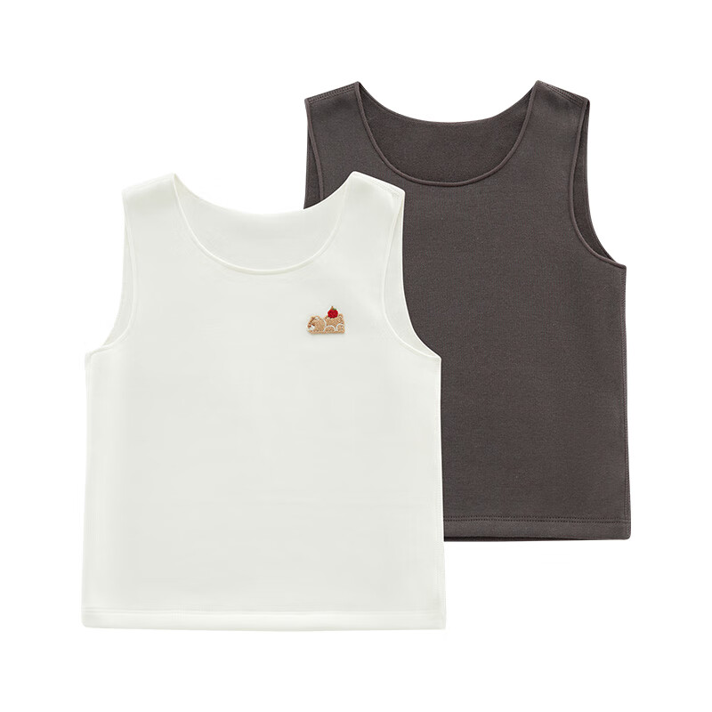 Labi Kids Moisture-Wicking Thermal Vest Unisex Children's Autumn Winter Home Base Layer Top Gray 110