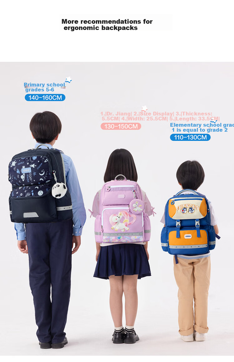 AMERICAN TOURISTER Comfortable Student Backpack for Grades 3-4, Children's Antibacterial Lightweight Shoulder Bag, Large Capacity Backpack for Girls, Stylish NN8 16