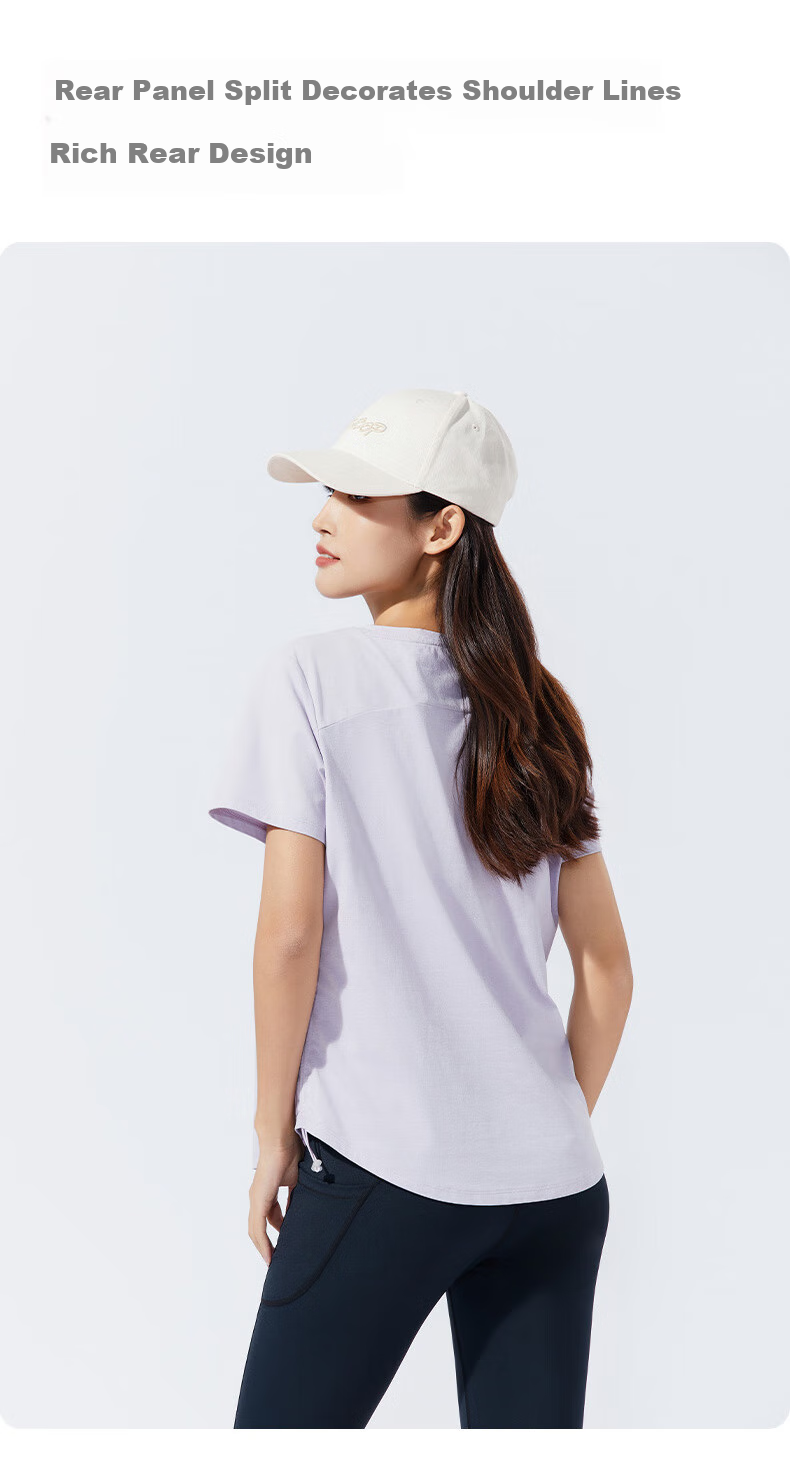 TECTOP Short-Sleeve Top, Lightweight Round Neck Sports Breathable T-Shirt, 2422120TX, Deep Purple, Size L 13