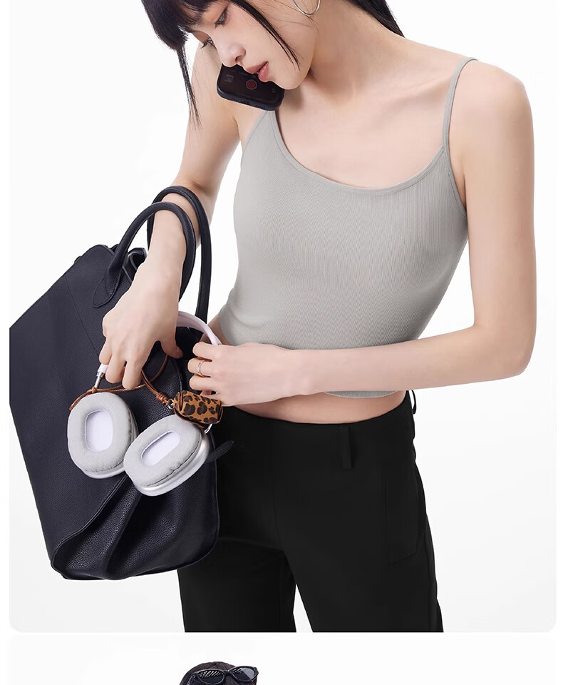 MiiOW Women's Camisole Vest [Cool Lyocell] Summer Padded Backless Innerwear Versatile Tank Top 7