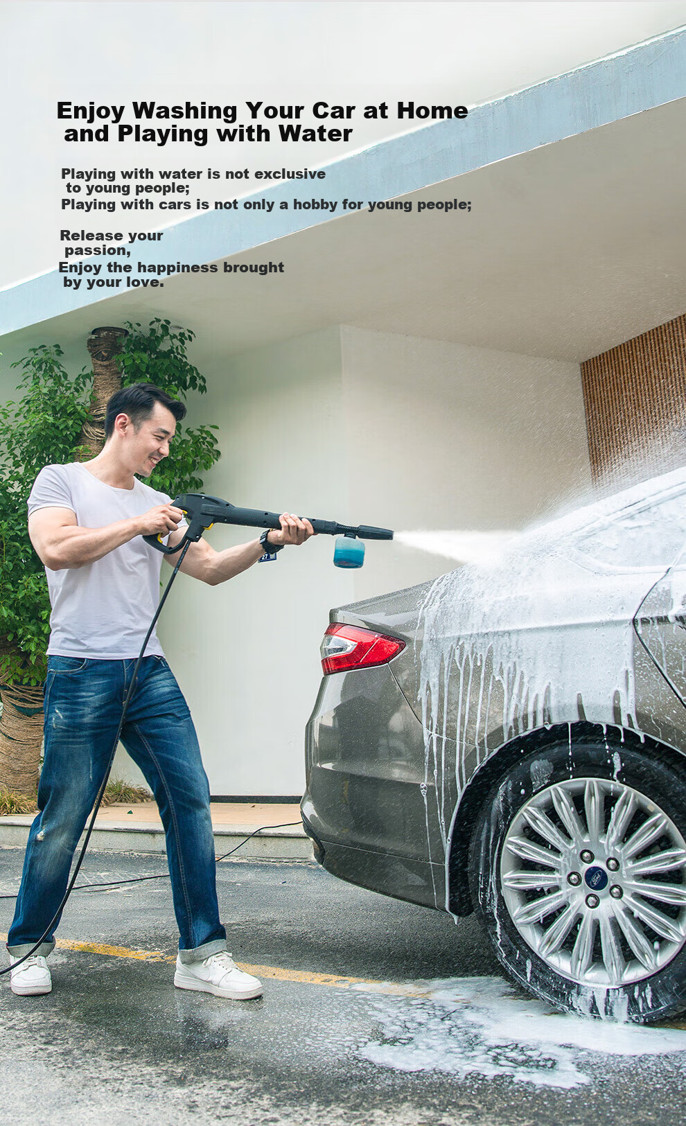 KARCHER German High-Pressure Car Washer, Household Car Washing Water Gun, High-Pressure Water Gun for Cleaning Courtyard, K4 Upgraded Version K4 PPC 12
