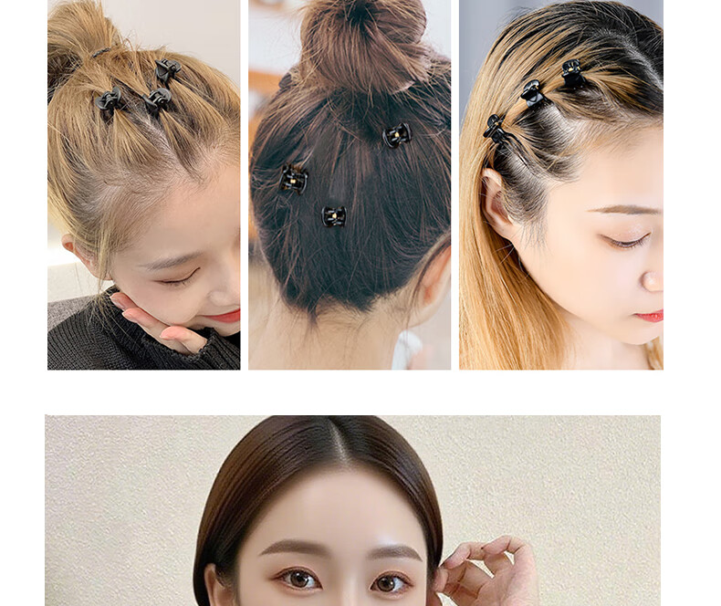 Jiaoxuefei Black Small Hair Claw Clips 20pcs Bangs Clips Top Clips Small Hairpins Hair Accessories 10