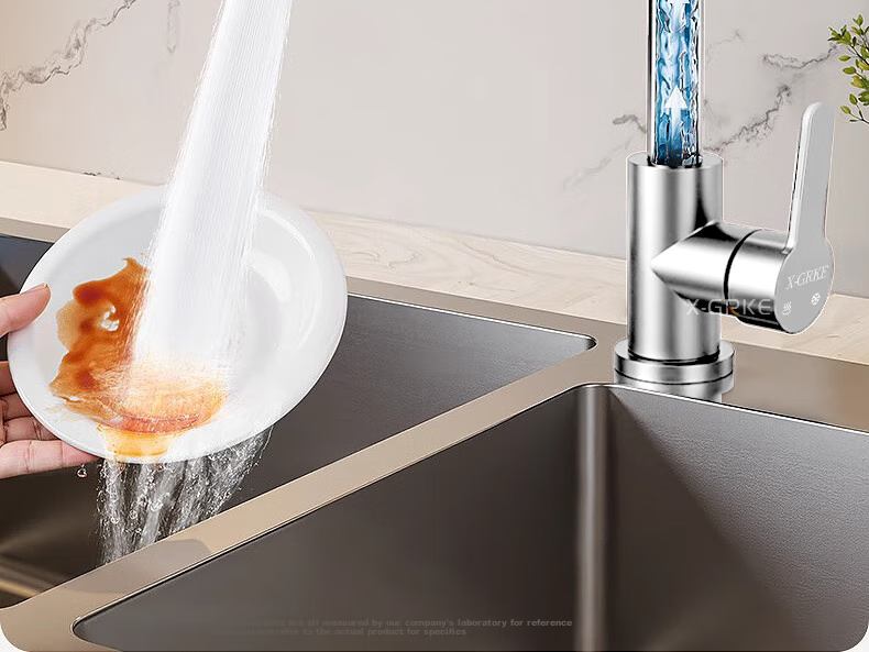 X-GRKE [Germany] Kitchen Faucet Hot And Cold Water Two-In 304 Stainless Steel Sink Faucet with 360° Rotation LR 10