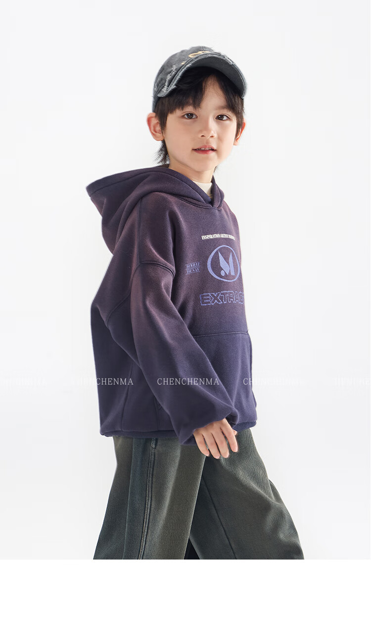 Chenchen Mom Gradient Parent-Child Gradient Color Hooded Fleece Sweatshirt 6762D 14
