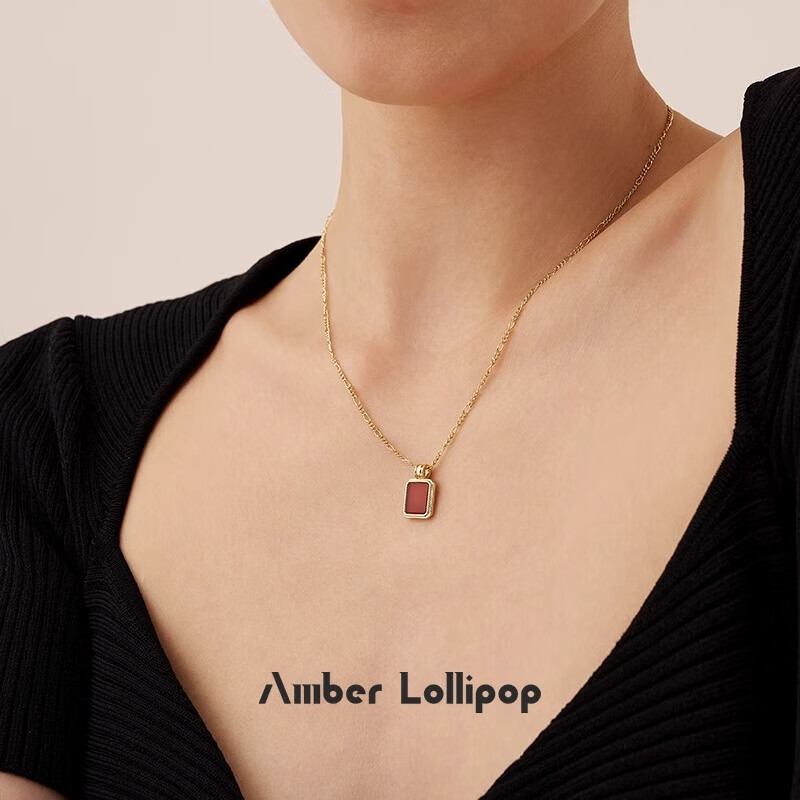 Amber Lollipop OIL FRAME Series Jewelry Necklace for Women, Choker Necklace, Birthday Gift, Practical Present for Girlfriend, Wife, Or Best Friend