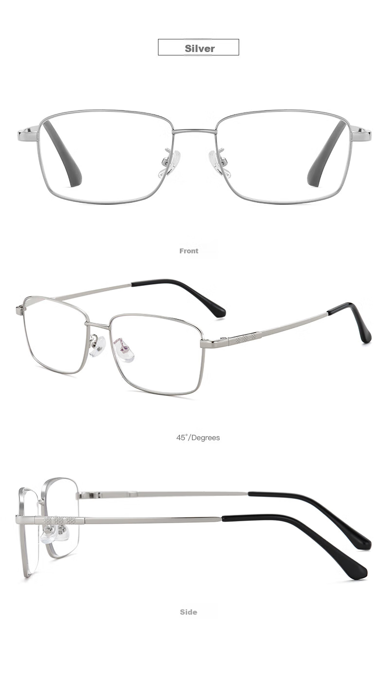 PLAYBOY PLAYBOY 2025 High-Definition Anti-Blue Light Reading Glasses for Men, Ultra-Light 18010 Silver, 150 Degrees, Qixi Festival 13