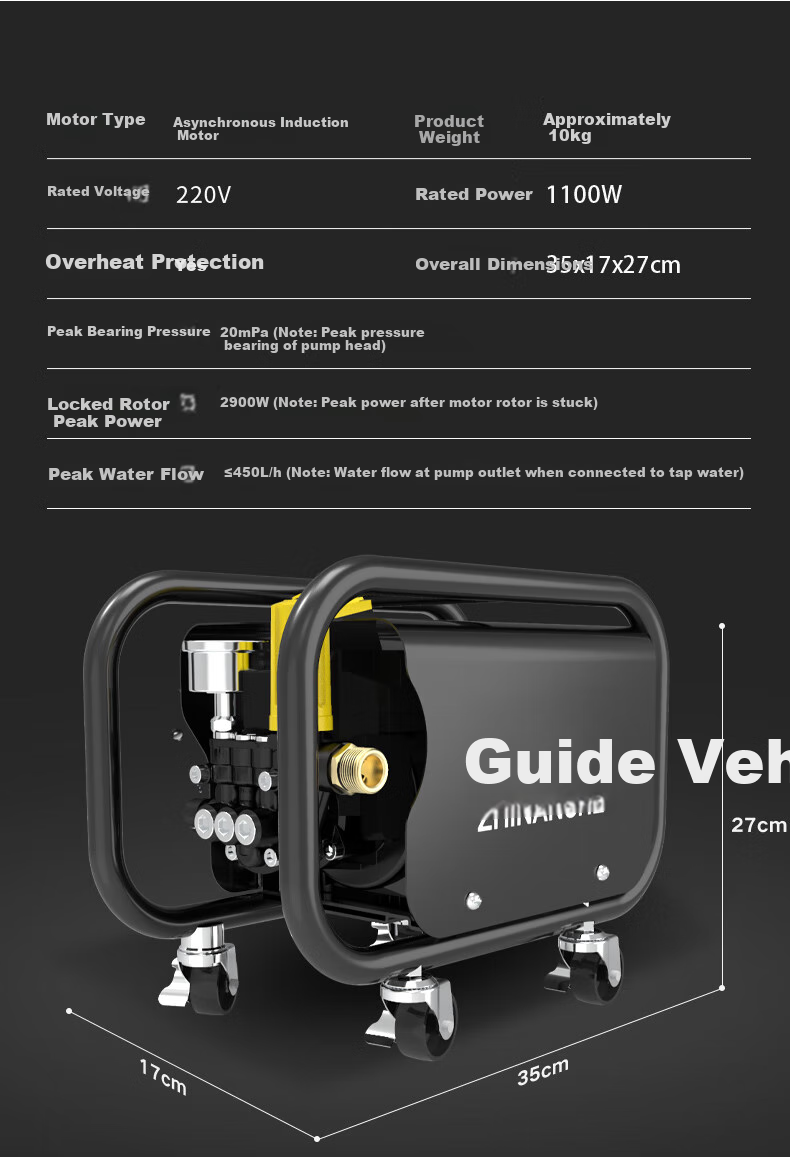 Zhinanche Car Wash Machine High-Pressure Water Gun, Household 220V High-Power Portable Cleaning Device, Jiaolong F20 Package D 9