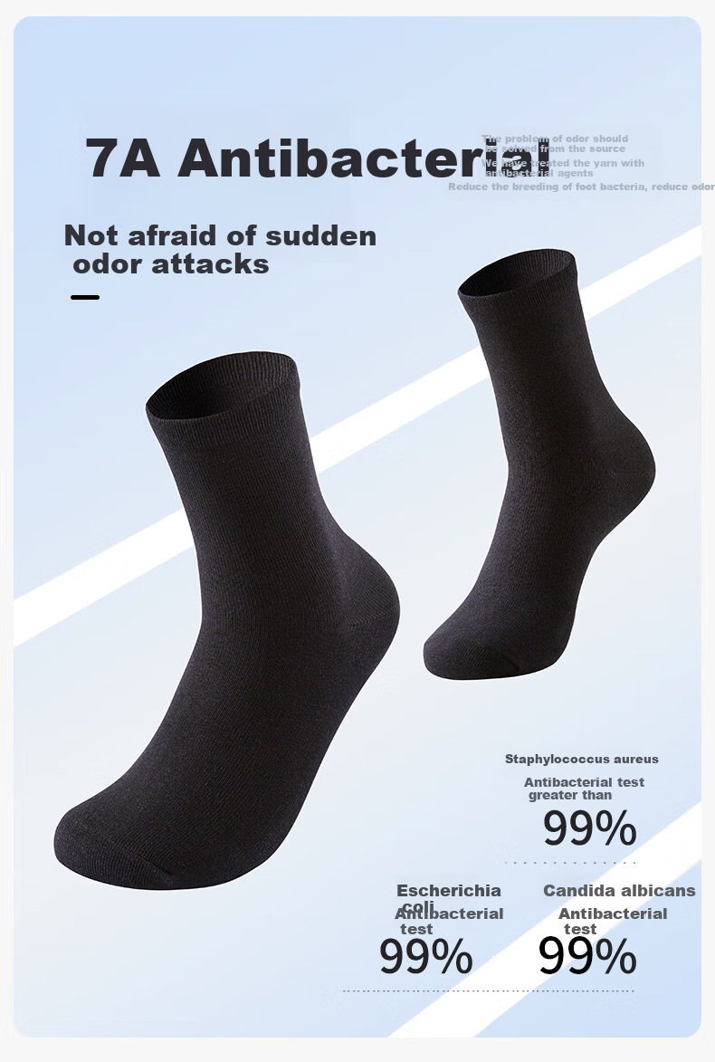 Briars Disposable Socks, 7A Antibacterial Daily-Use Socks for Men, Breathable And Sweat-Absorbing, Portable Mid-Calf Socks, Black, 10 Pairs 4