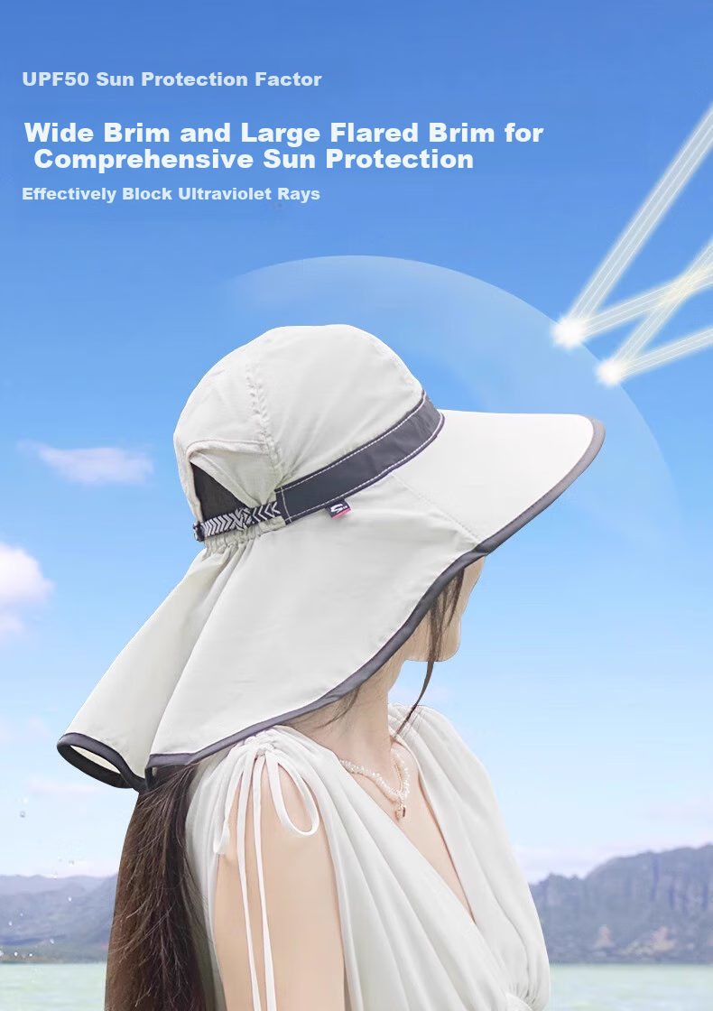 SUNDAY AFTERNOONS Women's Outdoor Wide Brim Neck Protection Beach Breathable Summer Sun Protection Hat, Off-White 4