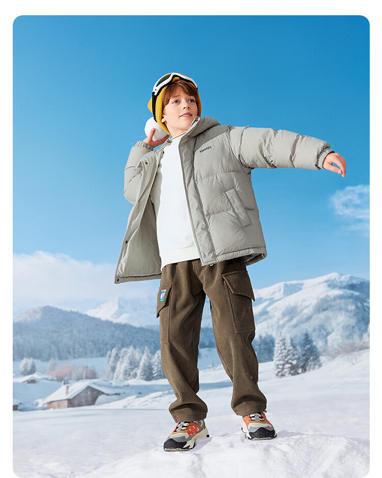 BALABALA Children's down Jacket for Boys And Girls, Winter 2025 Baby Coat, Parent-Child Warm Thick Puffer Jacket for Older Kids 10