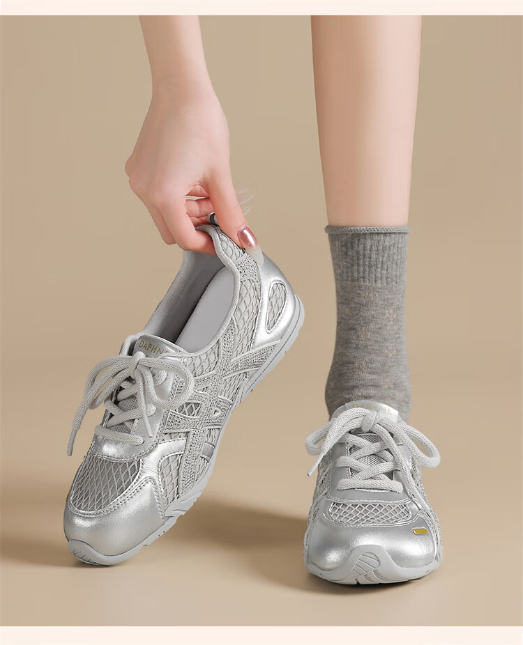 DAPHNE Versatile Derby Shoes Summer New Korean Style Casual Sports Women's Shoes Single Mesh Beige 38 14
