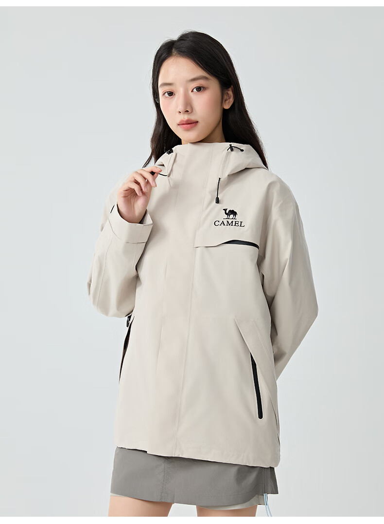 CAMEL [Zhuifengzhe Single-Use] Outdoor Waterproof Windproof Breathable Jacket for Couples Hiking W34CATG603B 19