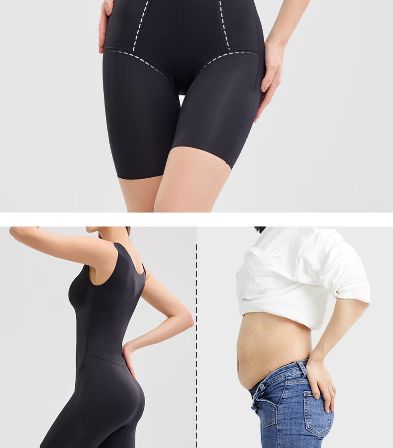 GRACEWELL Women's Zippered Shapewear Bodysuit Waist Cincher Hip Lifter Body Shaping Sculpting Garment with Built-in Bra Black 2XL 5