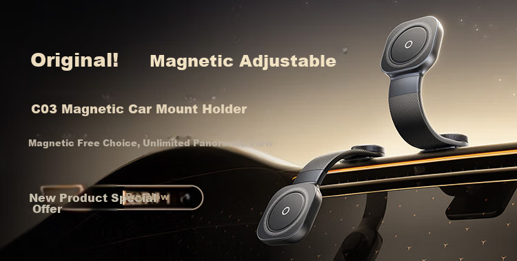Baseus Car Phone Holder, Magnetic Vacuum Suction Cup, for Car Navigation And Dashboard, Universal Fit, New Model 2026 1