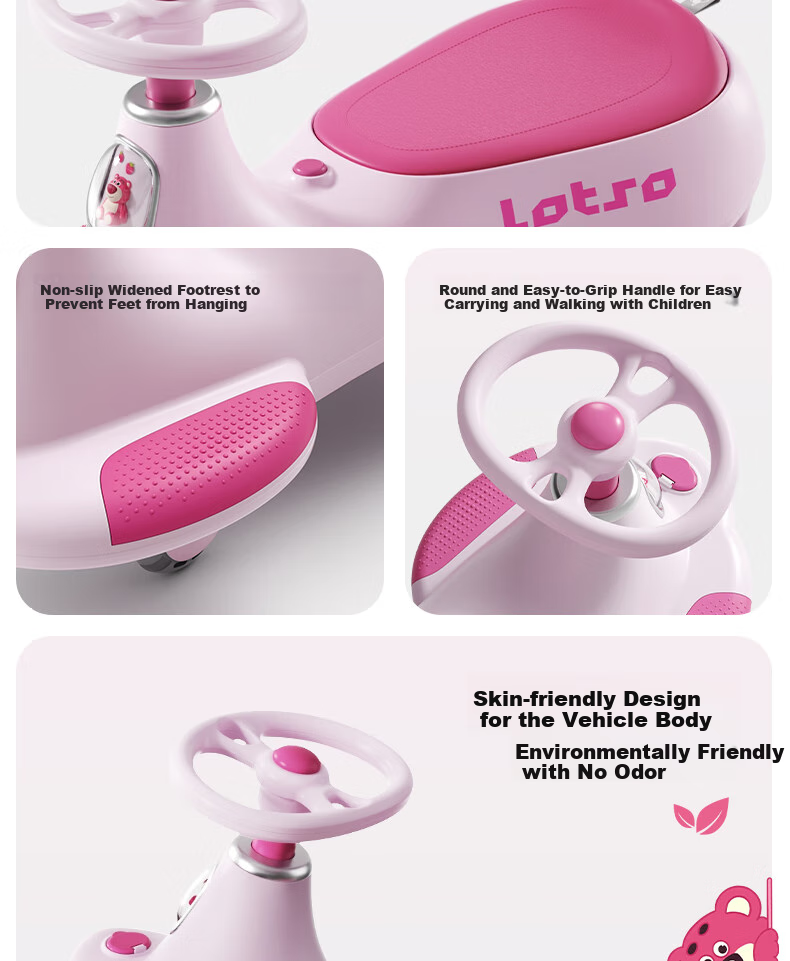 DISNEY Children's Twist Car for Ages 1-3 Anti-Rollover Baby Ride-On Car Adult-Friendly Two-Seater Birthday Gift 22