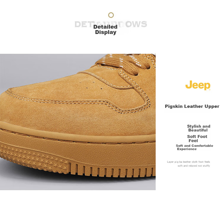 JEEP Men's Shoes, Autumn 2026 New Style Retro National Trend Sneakers, Versatile Breathable Shoes, Casual Sports Work Boots 8