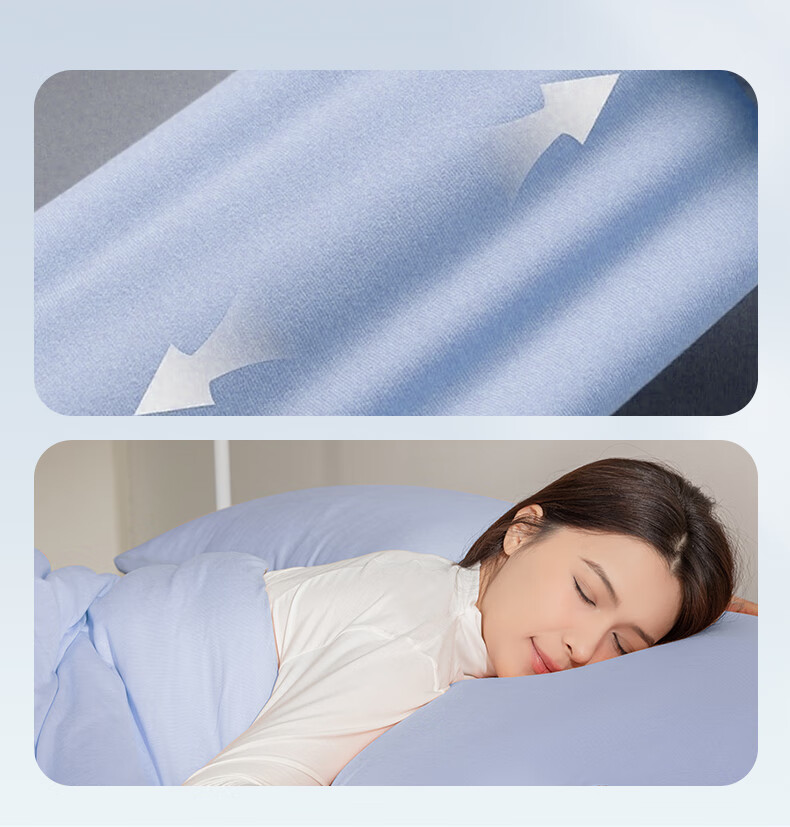 Hengyuanxiang Pure Cotton Four-Piece Bedding Set, Class A Knitted Nai Tei Mian 100% Cotton Bedding Set, Luofan (Blue), 2*2.3m 10