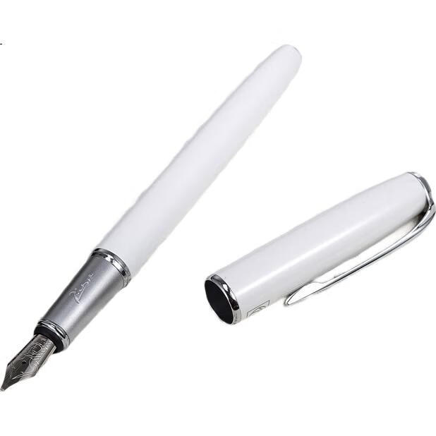 Перьевая ручка Pimio 916 Mubai White с изогнутым пером 1.0 мм, подарочный набор, белый