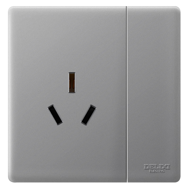 DELIXI Switch Socket Panel, 86-Type Ultra-Thin Matte Large Plate, 260 Galaxy Gray, Single Switch with Three Holes, 16A