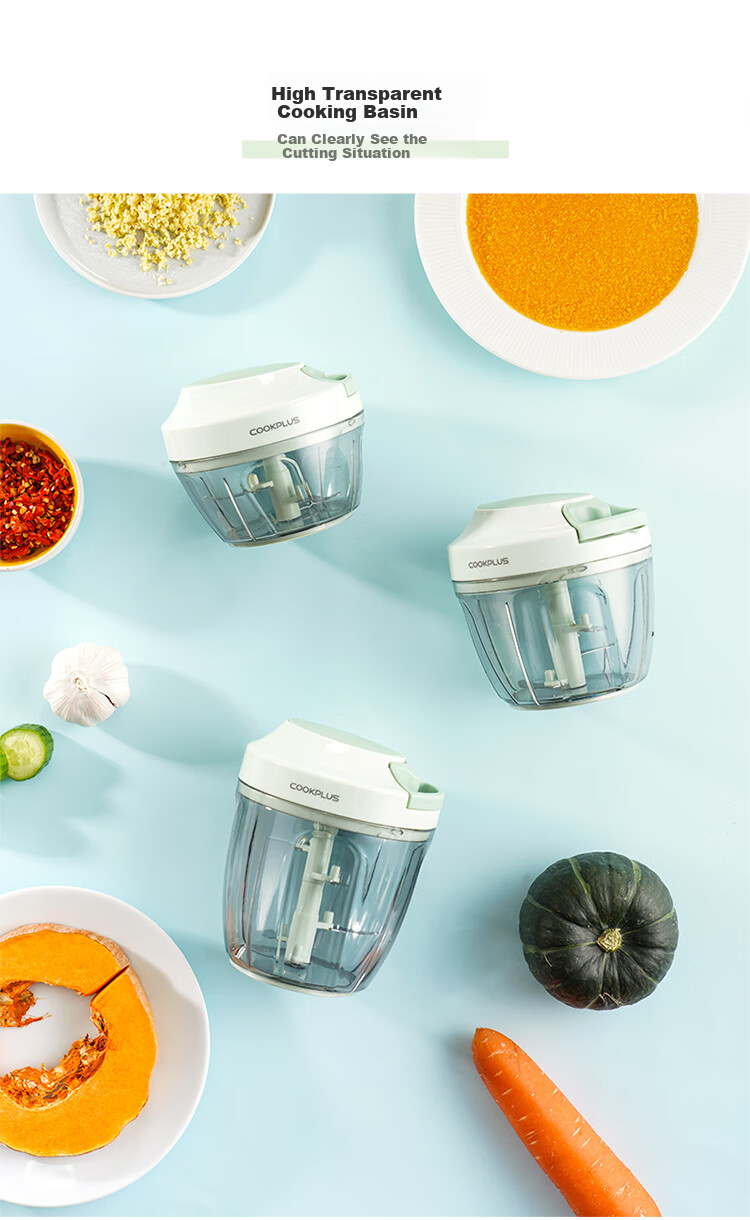 LOCK&LOCK Plastic Garlic Press Food Processor Meat Grinder Vegetable Masher Baby Food Grinder Blender Garlic Masher with 3 Blades 650ml 7
