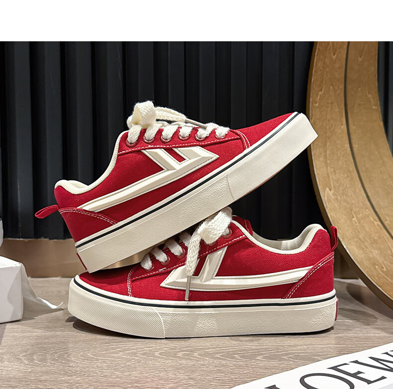 Huili Official Women's Canvas Shoes, 2026 Summer Retro Casual Sneakers, Lightweight White Shoes for Women, Beige Deep Blue, Size 36 19
