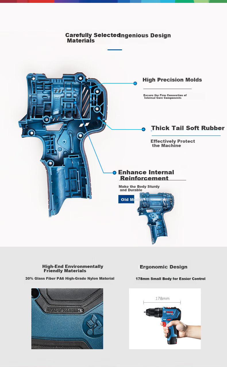 BOSCH Impact Drill Electric Screwdriver Hand Drill for Wood Steel Metal Drilling GSB 12V-30 12V Lithium Battery Dual Power 3