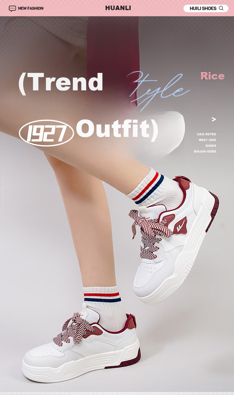 Huili Official Women's Shoes, Summer Sneakers for Women 2026, Casual Ladies' Shoes, Lightweight Thick-Soled Shoes for Women, White-Gray Size 38 1