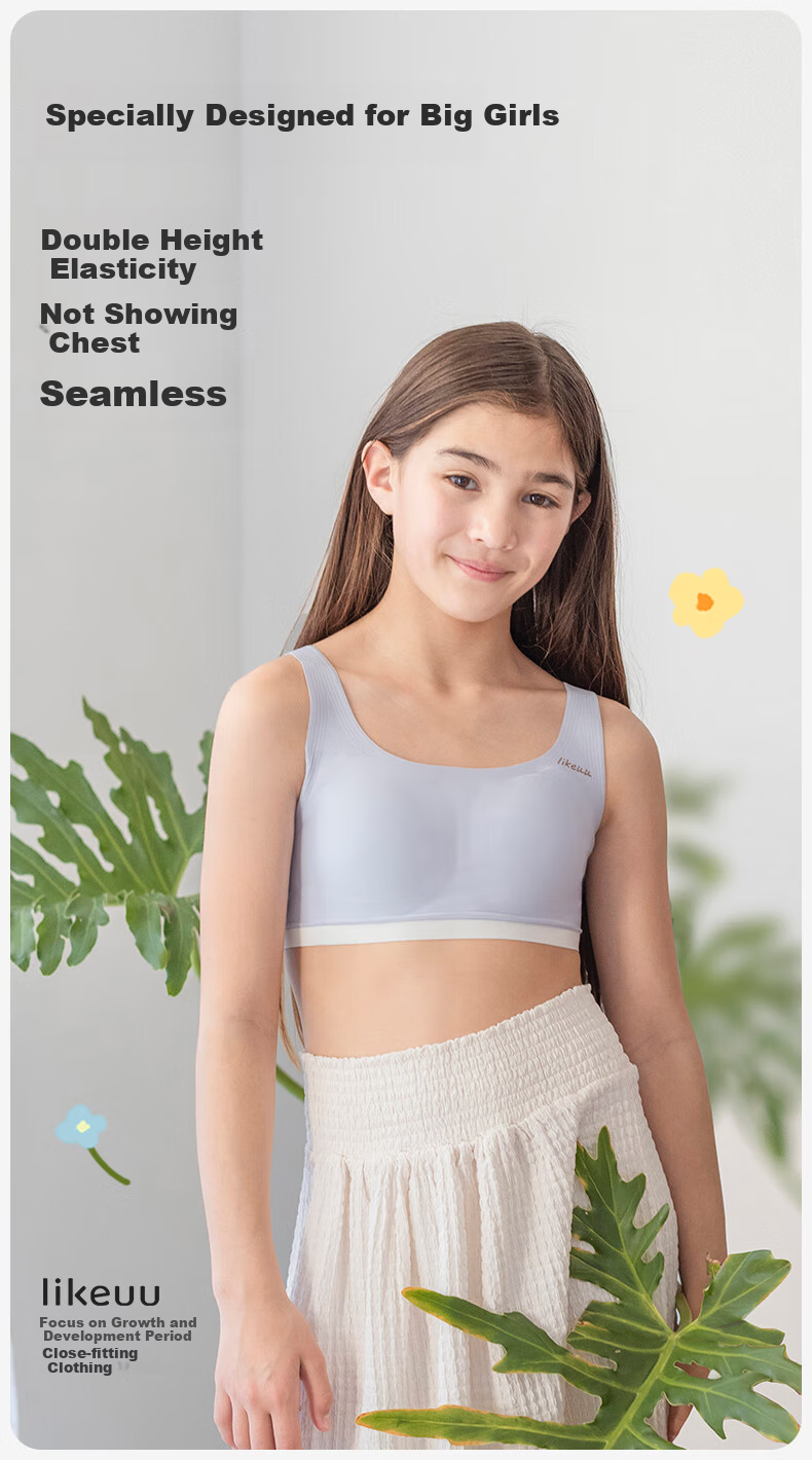 Like UU, Teenage Girls' Underwear for Middle And High School Students, One-Size Three-Stage Bra for Pubescent Girls, Children's Underwear 1