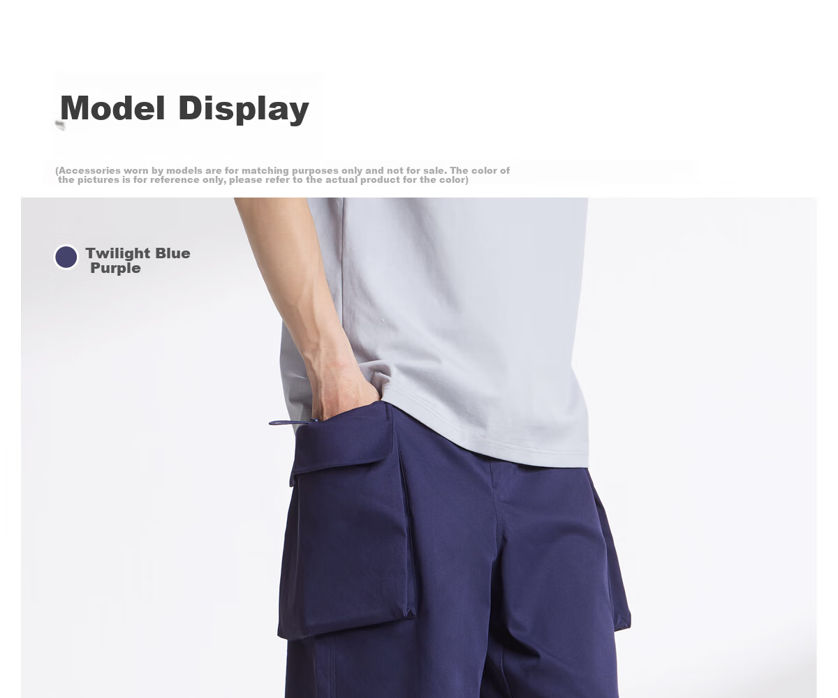 CAMEL Men's Spring And Summer New Cool Casual Workwear Loose Straight-Leg Shorts with Elastic Large Pockets M15BAWI002 20