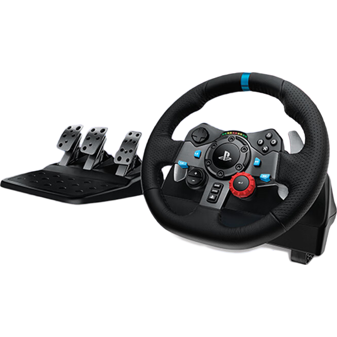 G G29 Force Feedback Gaming Wheel, Racing Simulation Driving, Compatible with PC/PS4/PS5, Dual Motor/900-Degree Steering, GT7 Horizon 4, Wheel + Pedals