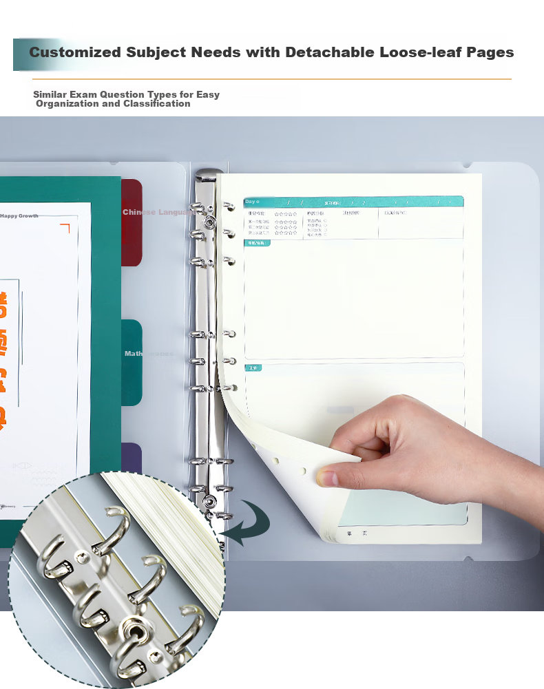 Faramon Detachable Error Correction Notebook for Middle And High School Students, A5 Size, Math Error Collection And Organization Booklet, Simple B5 Thick Version for Postgraduate Entrance Exam And College Students' Error Correctio 4