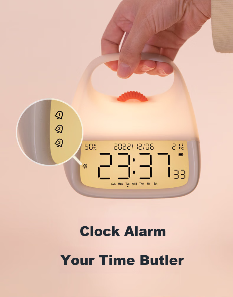 BANDIAN ORIGIN, Handheld Night Light Alarm Clock, Creative Bedroom Bedside Clock with Temperature And Humidity Display, Multifunctional Sleep Aid Night Light, Baby Feeding Light 9