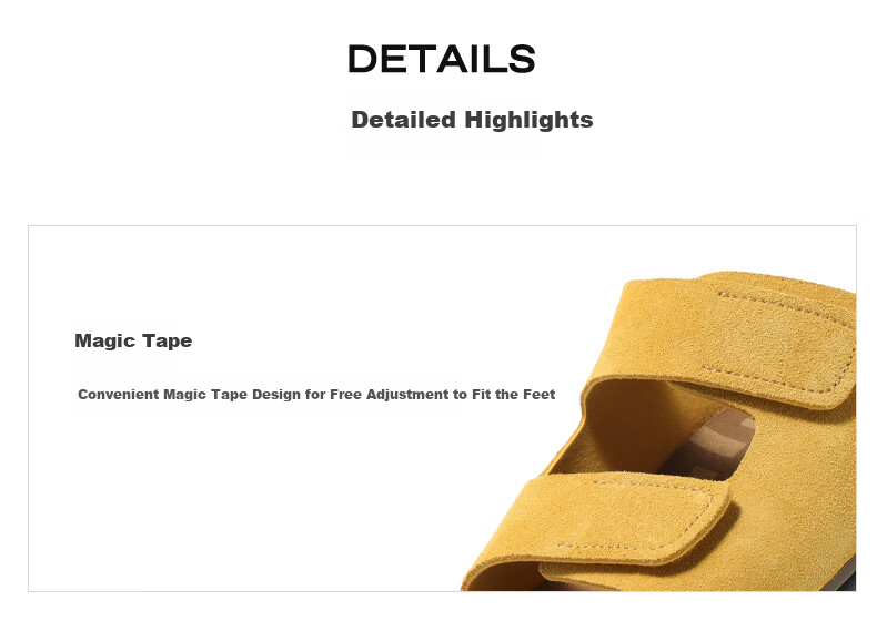 Belle Comfortable Casual Birkenstock Shoes, Summer New Mall Magic Tape Women's Outdoor Slippers D5Y1DBT6, Yellow, Size 36 4