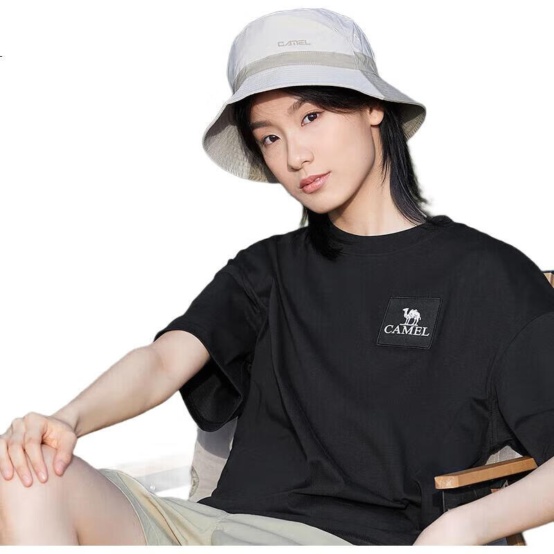 CAMEL Outdoor Quick-Dry T-Shirt for Men And Women, Spring And Summer, Fast-Drying Elastic Round Neck Loose Mountain-Style Camping A13BAVV058C