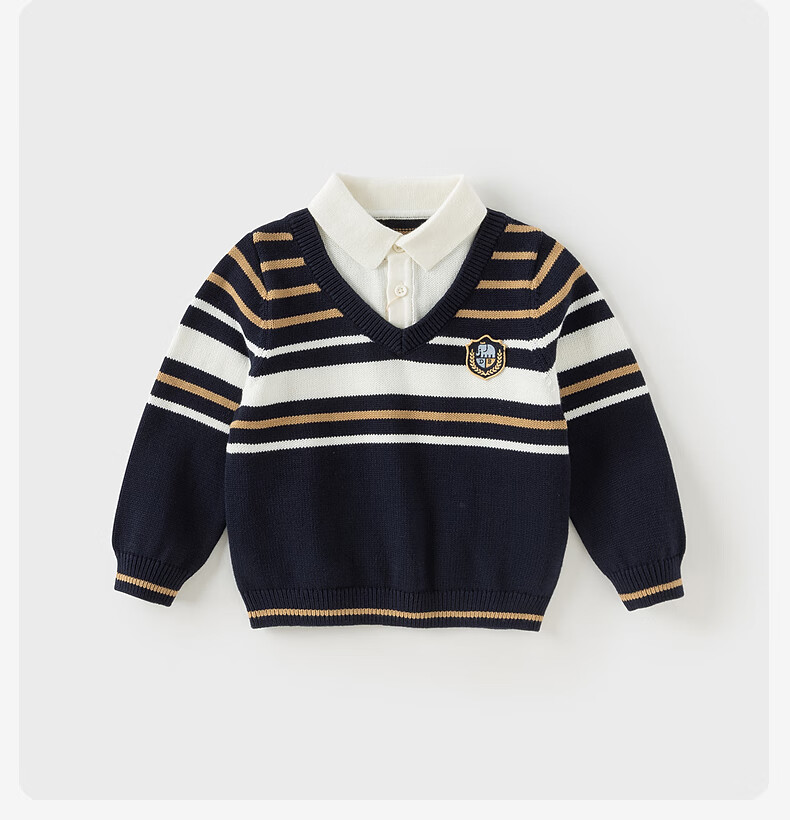 David Bella Kids Cotton Sweater Boys Academy Style Pullover Knitwear Autumn Top for Older Children 3
