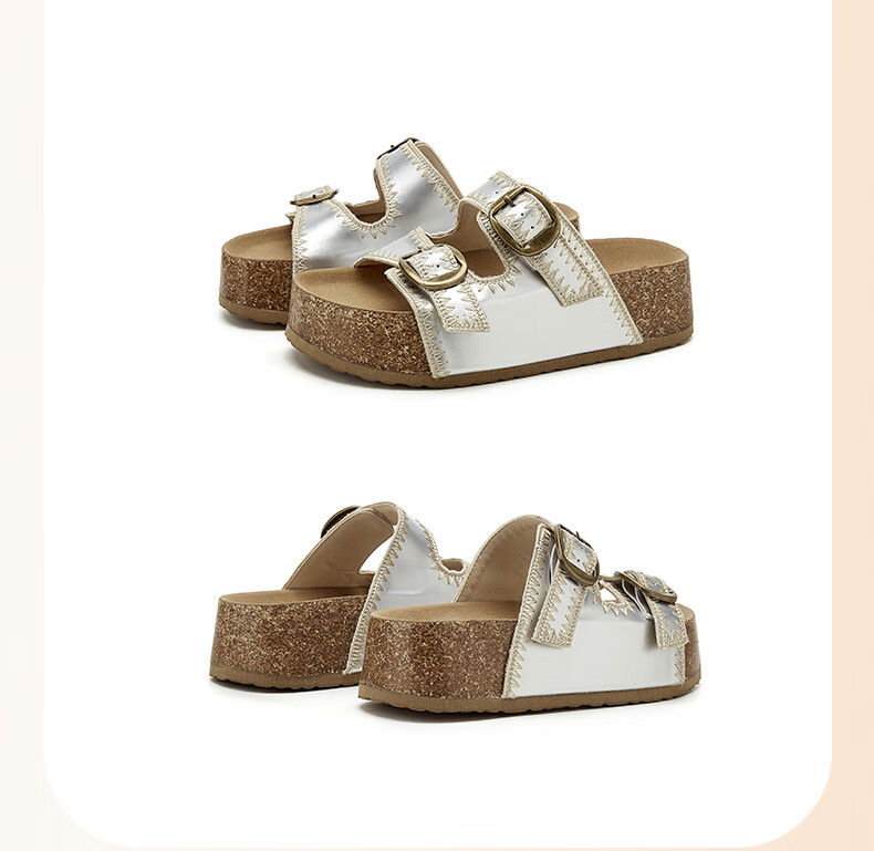 DAPHNE Women's Platform Birkenstock Sandals 2026 Summer New Trendy Height-Increasing Slip-On Beach Shoes 35